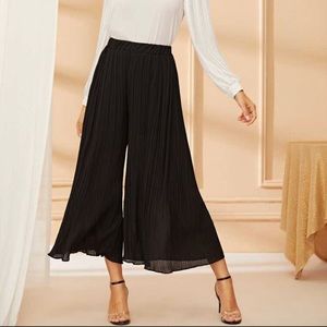 Solid pleated wide leg pants. NEW